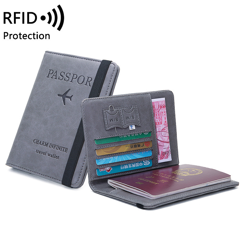 Travel Accessories Rfid - حامل جواز سفر من جلد البولي