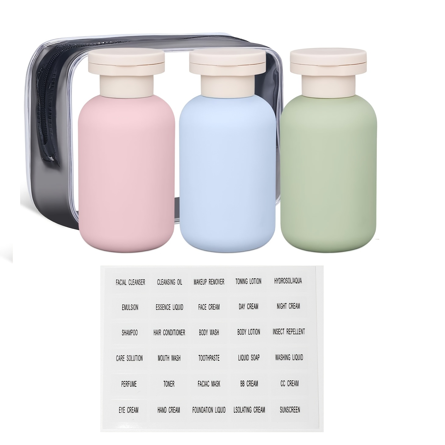 Toiletry Bag Tsa - زجاجة مستلزمات السفر سعة 3.4 أونصة
