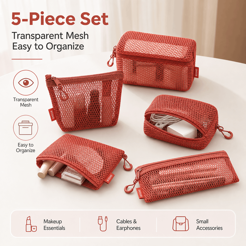 Travel Accessories Online - حقيبة تخزين شفافة من النايلون، حقيبة