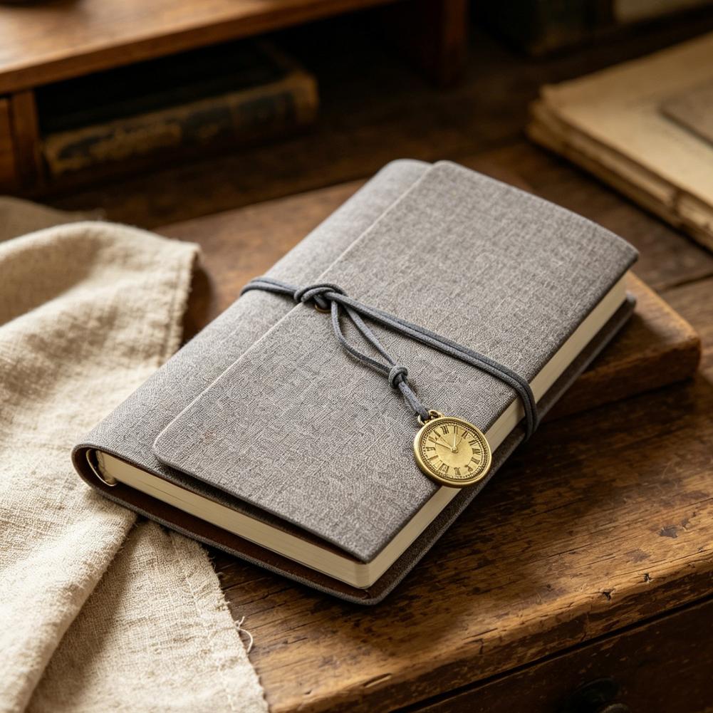 Travel Notebook Journal - دفتر يوميات كلاسيكي بغلاف جلد صناعي،