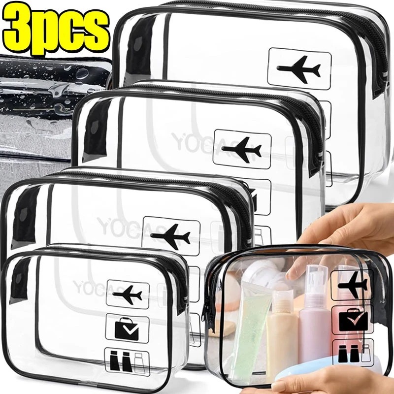 حقيبة مكياج شفافة بسحاب، منظم  - مراجعة Toiletry Bag Tsa وسعره