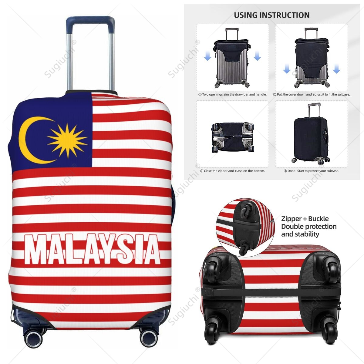 ماليزيا العلم غطاء الأمتعة حقي - مراجعة Travel Accessories Malaysia وسعره